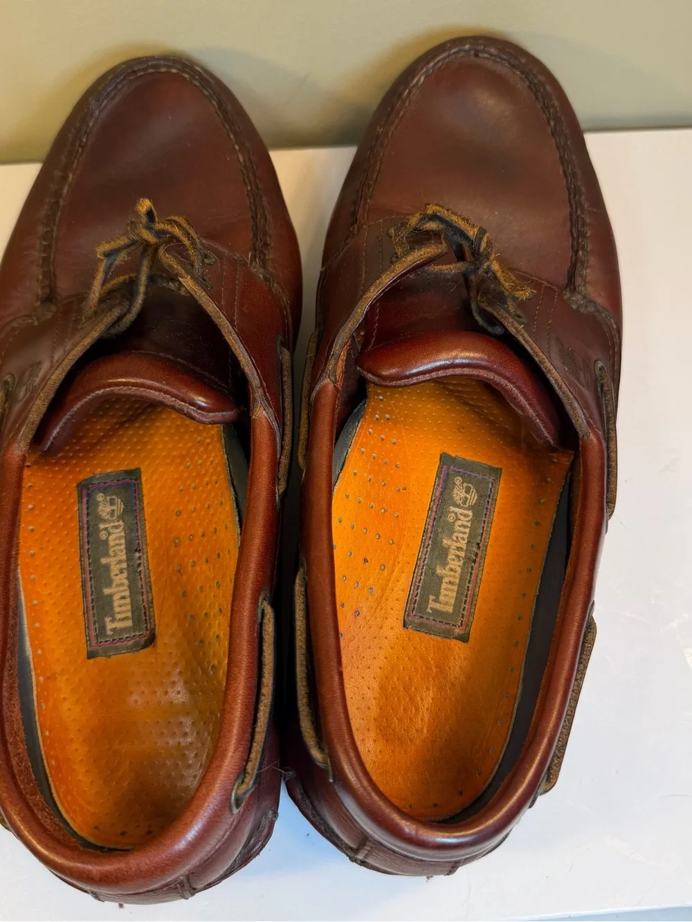 Timberland Classic 2-Eye Boat Shoes Leather Red/Brown Size 10